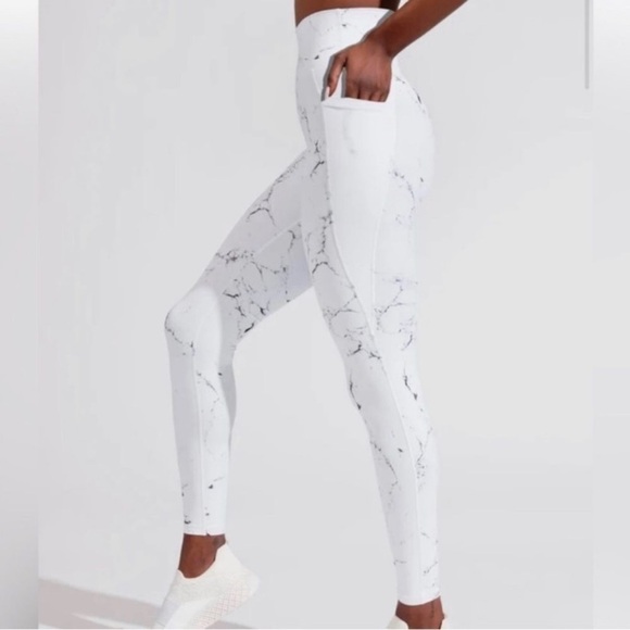 NWT BuffBunny High Rise Limitless Leggings small - White Marble - Picture 9 of 9